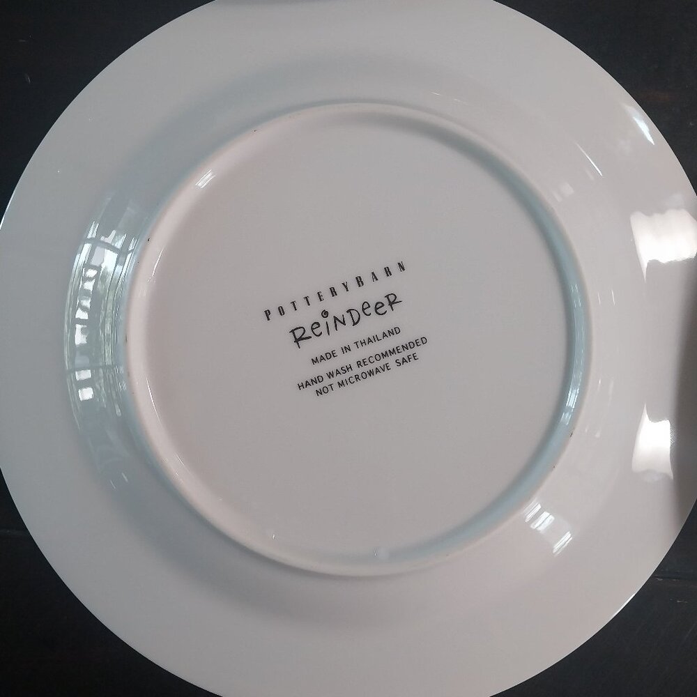 Pottery Barn Reindeer Salad Plates Mint Condition - Picture 6 of 7
